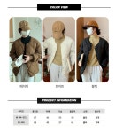 오노마 마름모 무늬 루즈핏 라운드넥 여성 패딩 URD237