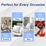 우유에프 12 x 20 베개 인서트 세트 2개의 실내용 던지기 인서트 직사각형 장식 소파용 베개 침대용 흰색 12x20 Inch Set of 2