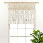 고급스러운 장식 보호 마크라메 텍스처 코튼 밸런스 40 W x 30 L 뉴트럴 - 주방 커튼 벽 밸런스 욕실 창문