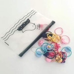 콩심팥심 컬러 머리끈 헤어끈 고무줄 세트 방울 파우치 20p