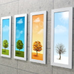 꾸밈 cv088-이어진사계절트리액자세트 액자 1-화이트