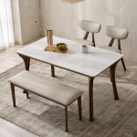 잉글랜더 잉글랜더 알링턴 통세라믹 원목 4인용 식탁세트 벤치1 의자2