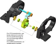 트랙사스용 MEUS 레이싱 RC 변속기 기어 2WD 272 272R