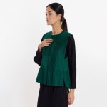 플리츠미 자가드 퀼팅 피콕 베스트 PPVTW325