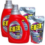 엘지생활건강 테크 액체 바이오젤 드럼용 용기 2.3L + 리필 490ml (2+2개)