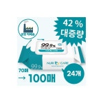 누리케어 대용량 무알콜 살균 손소독티슈 100매