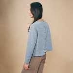 라플리 백버튼 체커보드 티셔츠 LWTSW323006