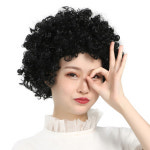 뽀글이 파마머리 가발 검정색 아줌마 파마가발