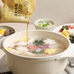 우리쌀100 오색꽃 떡국떡 1팩 육수 3봉 세트 간편하게 바로 끓여 드세요