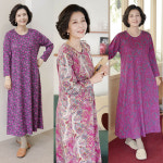 쉬즈마담 쉬즈마담 겨울 꽃망울 페이즐 홈드레스 엄마옷 할머니 원피스 H8529