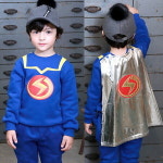 번개맨 옷 맨투맨 상하복 망토 세트 기모