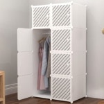 키밍 조립식 큐브 옷장 수납 옷정리 행거 사이드 선반 8칸 H3614