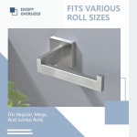 ECOClassp 욕실 하드웨어 번들 3피스 브러시드 SUS 304 스테인리스 스틸 벽걸이 화장지 홀더 1개 사각 타월 로브 후크 2개 모던 방청