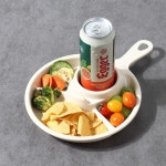 손잡이 원형4칸 어린이집간식통 유치원식판 도시락통 어린이그릇 손잡이캠핑원형4칸 1개