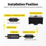 SPBRU 외부 인라인 연료 펌프 5V 255 LPH 최대 고유량 115 PSI 고압 펌프 0580464070 브래킷 클램프 교체 12V-13