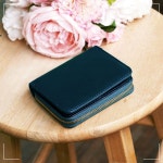 천연소가죽 여성지갑 지퍼 중지갑 똑딱이지갑