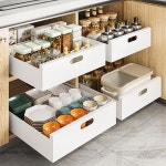 무타공마켓 무타공마켓 완벽정리 접착식 슬라이딩 주방 선반 정리대