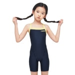 배럴 여아 에센셜 컬러배색 Y백 3부 반신 수영복 B4SKSWH302