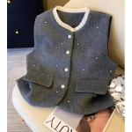 라운드 나시 조끼 고급스러운 나시 민소매 코트 춘추 J0249