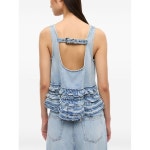 GANNI 해외배송 가니 러플 스퀘어넥 데님 크롭 탑 J1818 564