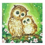 집에서하는취미 보석십자수액자 십자수 꽃과부엉이