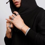 파시온 NCT 지코 세븐틴 트와이스 써지컬 사이드큐빅 메탈릭 롤링체인 반지