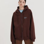 아도라 아도라 뉴 클럽 후드 집업 - 딥브라운 기모