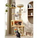 PawJoy 캣타워 설치가 간편하고 다기능 원목 미니캣타워 고양이를 위한 캣폴 - 고양이 캣타워 원목 캣타워