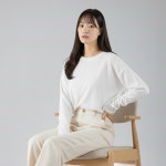 에이커즈 30수 루즈핏 남녀공용 라운드 무지 긴팔티 105