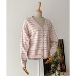 마린 소프트 스트라이프 가디건