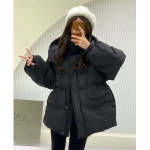 겨울옷 후드 조거 패딩 여중 롱 캐주얼 루즈핏 도톰 오리털 점퍼 J0198