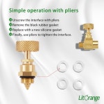 리토랑주 2팩 헤비 듀티 황동 교체 제어 바늘 밸브 1 4 남성 NPT X 여성 연결 1PCS 1 4 Female x Male