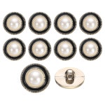 10개입 엔틱 고급 진주 단추 1 블랙투원형 10개 B0104