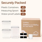 ComSaf 밀가루 설탕 저장 용기 3개 세트 5 2L 5 5Qt 2 5L 2 6Qt 2 뚜껑이 대형 밀폐 식품 용기 주방용 플라스틱 세트 쌀 베이킹용 팬트리