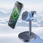 바이퍼럭스 클레버 클레버 Qi2 갤럭시 애플 워치 충전 3in1 펠티어 급속냉각 무선충전기