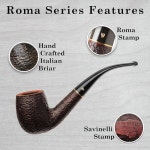 사비넬리 로마 606 KS - 로마에서 영감을 받은 브라이어 목관 이탈리아에서 수작업으로 전통 구부러진 당구 모양