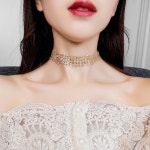 여자 레이어드 스팽글목걸이 데일리목걸이 글리터초커목걸이