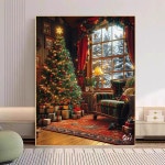 크리스마스 DIY 명화그리기 유화 캔버스 그림 색칠하기 세트 울트라 HD J6667