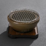 옛날 화로 숯불 그릴 황토 도자기 1개 건조 구이 냄비 팔각 받침대