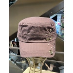 세컨타임 메탈 장식 뒷밴딩 군 캡 모자 h0103