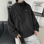 AOKADA 남성 봄 가을 오버핏 후드 집업 바람막이 점퍼 트레이닝복 웬드 브레이커 아웃도어