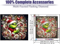 MjhRcll 크리스마스 다이아몬드 아트 키트 5D 페인팅 키트 풀 라운드 드릴 휴식을 위한 도트 홈 데코 14X14 G8768