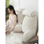 셔닐원단 대형 등받이 허리 베개 쿠션 침대 소파 세탁 보호 웬 귀족화이트 길이70 높이50 두께30cm