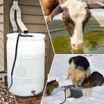 말 온수기 - 50갤런 소를 위한 500W 제빙기 양 가축 물통 수조 조류 목욕 닭 겨울 야외 온도 조절 알루미늄 페인트 PTFE 잠수식 히터 500W