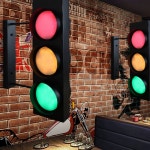 신호등 삼색 발광 3색변경 단면 감성 건설 3색 A 리모컨이 없는 단면 수직 모델