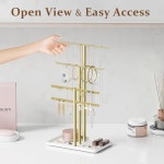 픽피프 주얼리 스탠드 홀더 정리함 14 5 튼튼한 걸이 80개 여성용 선물 목걸이 귀걸이 팔찌용 금 타워 12 5 Height
