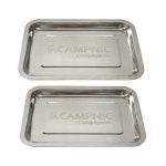 캠프닉 캠프닉 캠프닉 스테인레스 화로 받침대 2개 세트 직사각 대 재받침 숯받침 화롯대받침 스토브받침 재