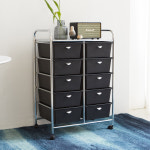 베스트리빙 베스트리빙 미드센츄리 모던 크롬 이동식 더블 5단 서랍 트롤리