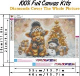 액세서리가 포함된 MjhRcll 스노우맨 다이아몬드 페인팅 키트 크리스마스 아트 선물용 새해 복 많이 받으세요 불꽃 점 홈 월 장식 14X14 G8963