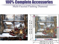 액세서리가 포함된 MjhRcll 스노우맨 다이아몬드 페인팅 키트 크리스마스 아트 선물용 새해 복 많이 받으세요 불꽃 점 홈 월 장식 14X14 G8963